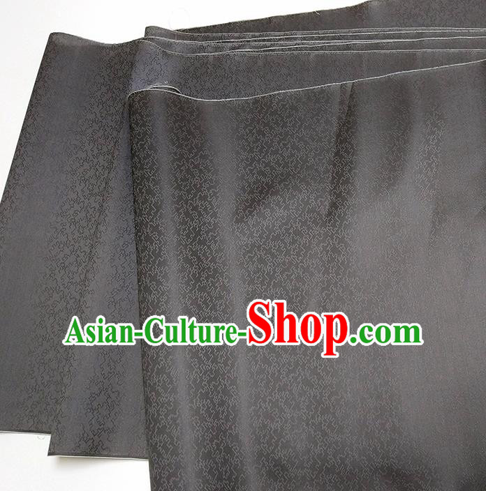 Asian Chinese Traditional Pattern Design Black Brocade Silk Fabric China Hanfu Satin Material