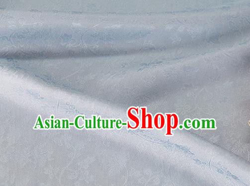 Asian Chinese Traditional Twine Albizia Pattern Design Light Blue Silk Fabric Chinese Qipao Material