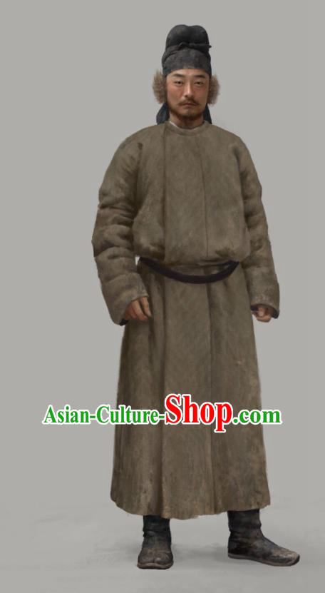 Drama the Longest Day in Chang An Chinese Ancient Tang Dynasty Civilian Replica Costumes and Hat Complete Set