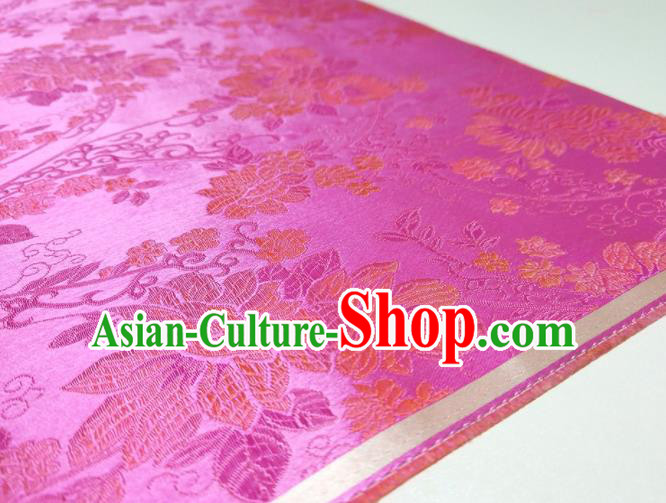 Asian Chinese Traditional Pattern Design Rosy Brocade Silk Fabric China Hanfu Satin Material