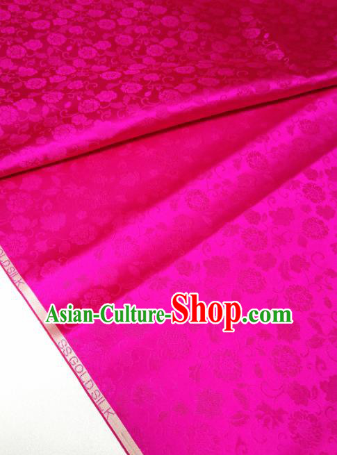 Asian Chinese Traditional Pattern Design Rosy Brocade Silk Fabric China Hanfu Satin Material