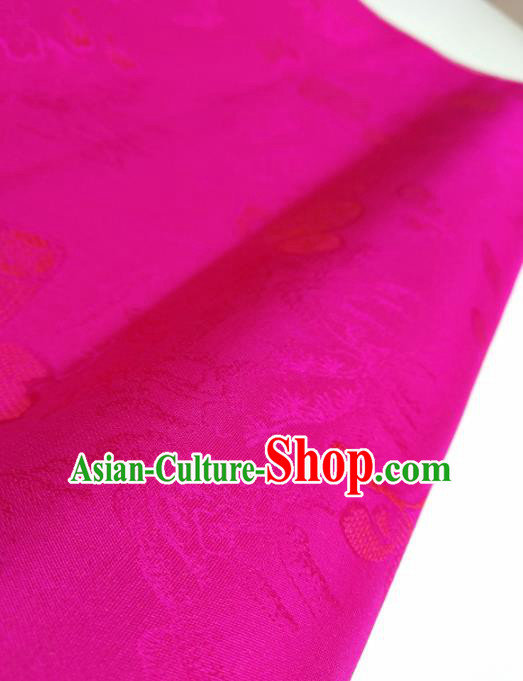 Asian Chinese Traditional Ginkgo Pattern Design Rosy Silk Fabric China Hanfu Silk Material