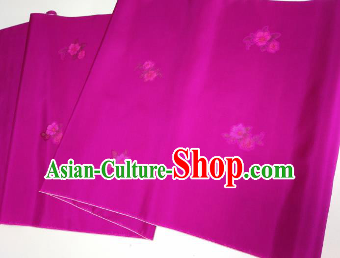 Asian Chinese Traditional Flowers Pattern Design Purple Silk Fabric China Hanfu Silk Material