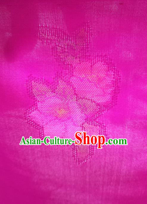 Asian Chinese Traditional Flowers Pattern Design Purple Silk Fabric China Hanfu Silk Material