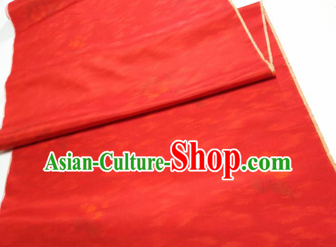 Asian Chinese Traditional Clouds Pattern Design Red Silk Fabric China Hanfu Silk Material