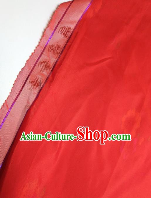Asian Chinese Traditional Pattern Design Red Silk Fabric China Hanfu Silk Material