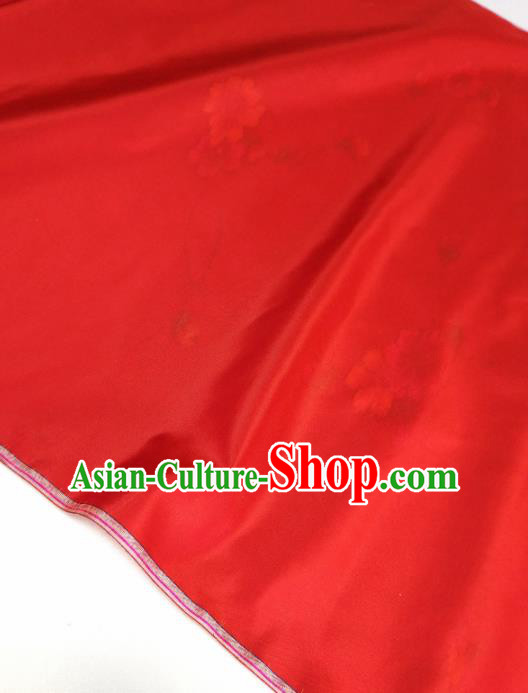 Asian Chinese Traditional Pattern Design Red Silk Fabric China Hanfu Silk Material