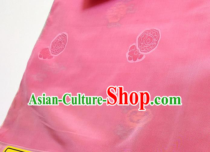 Asian Chinese Traditional Roses Pattern Design Rosy Silk Fabric China Hanfu Silk Material