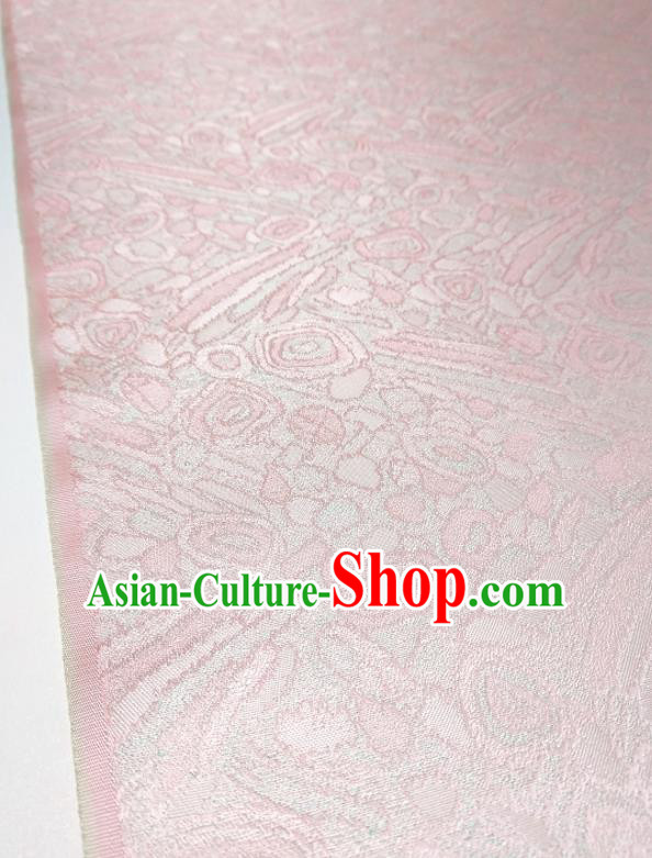 Asian Chinese Traditional Pattern Design Light Pink Brocade Silk Fabric China Hanfu Satin Material