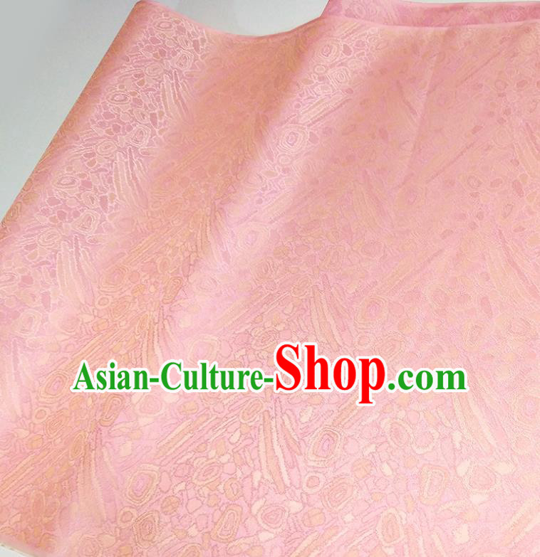 Asian Chinese Traditional Pattern Design Pink Brocade Silk Fabric China Hanfu Satin Material