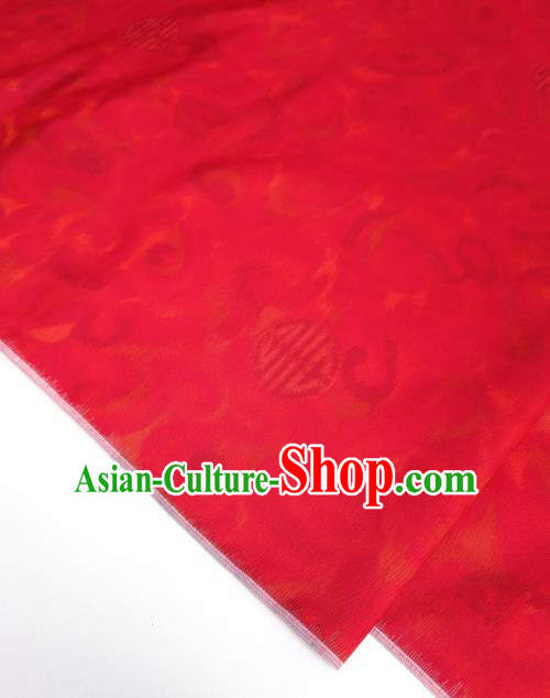 Asian Chinese Traditional Pattern Design Red Silk Fabric China Hanfu Silk Material