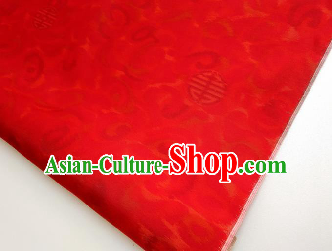 Asian Chinese Traditional Pattern Design Red Silk Fabric China Hanfu Silk Material