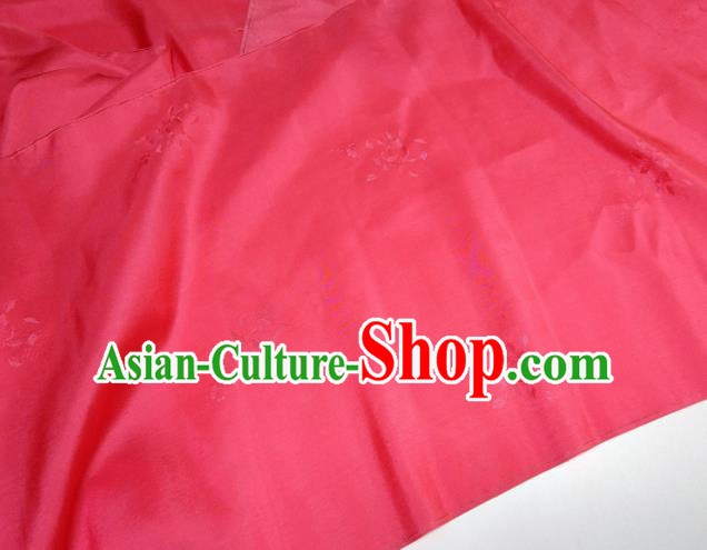 Asian Chinese Traditional Pattern Design Watermelon Red Silk Fabric China Hanfu Silk Material