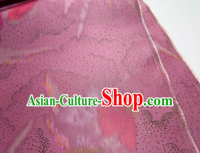 Chinese Traditional Pattern Design Amaranth Silk Fabric Asian China Hanfu Silk Material