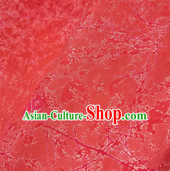 Chinese Traditional Pattern Design Red Silk Fabric Asian China Hanfu Silk Material