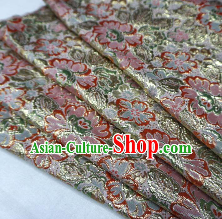 Chinese Traditional Pattern Design White Brocade Fabric Asian Satin China Hanfu Silk Material