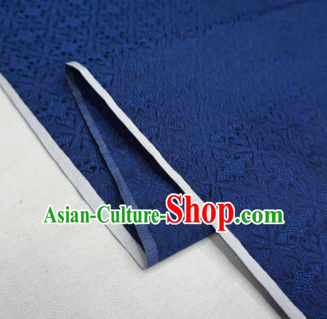 Chinese Traditional Pattern Design Navy Brocade Fabric Asian Satin China Hanfu Silk Material