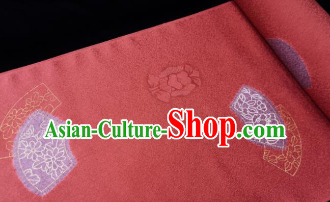 Chinese Traditional Daisy Pattern Design Red Silk Fabric Asian China Hanfu Silk Material