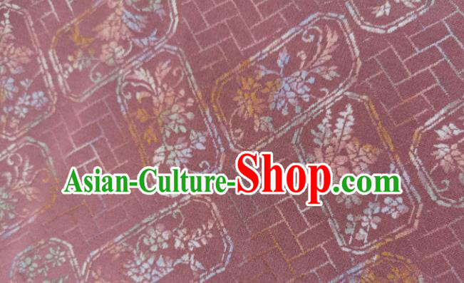 Chinese Traditional Classical Pattern Design Deep Pink Silk Fabric Asian China Cheongsam Silk Material