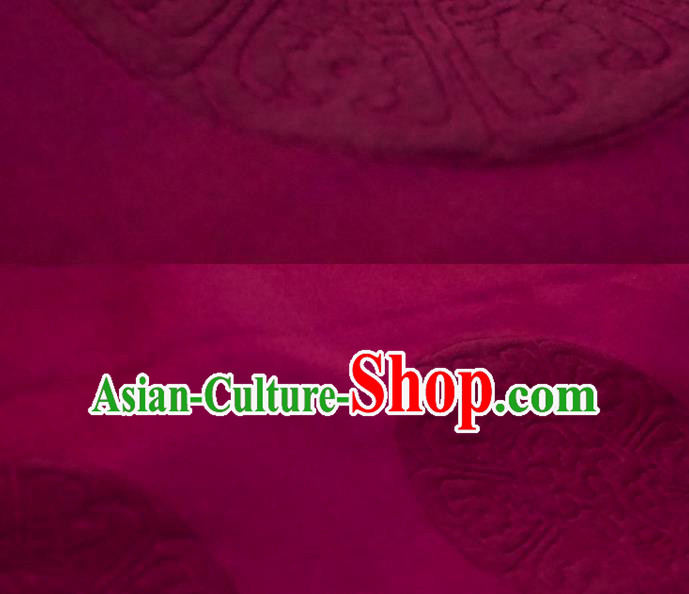 Chinese Traditional Round Flowers Pattern Design Rosy Silk Fabric Asian China Hanfu Rayon Material