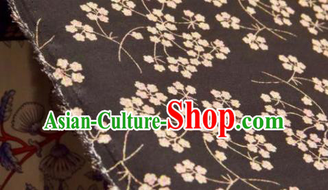 Chinese Traditional Pentas Pattern Design Brown Silk Fabric Asian China Hanfu Mulberry Silk Material