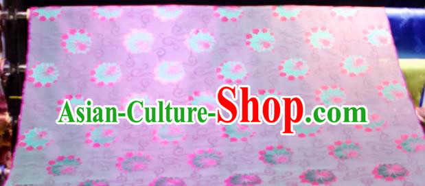 Chinese Traditional Dandelion Pattern Design Green Silk Fabric Asian China Hanfu Mulberry Silk Material