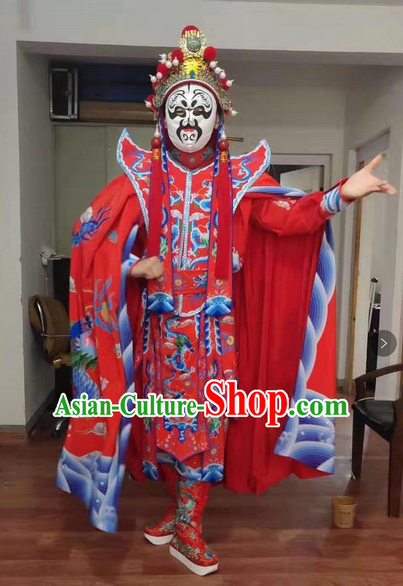 Red Blue Top Mask Change Bian Lian Costume Complete Set