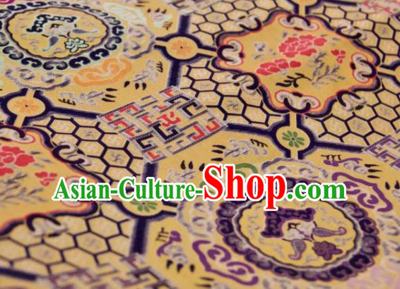 Chinese Traditional Pattern Design Purple Silk Fabric Asian China Hanfu Gambiered Guangdong Mulberry Silk Material