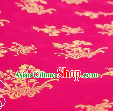 Chinese Traditional Chrysanthemum Pattern Design Rosy Silk Fabric Asian China Hanfu Jacquard Mulberry Silk Material
