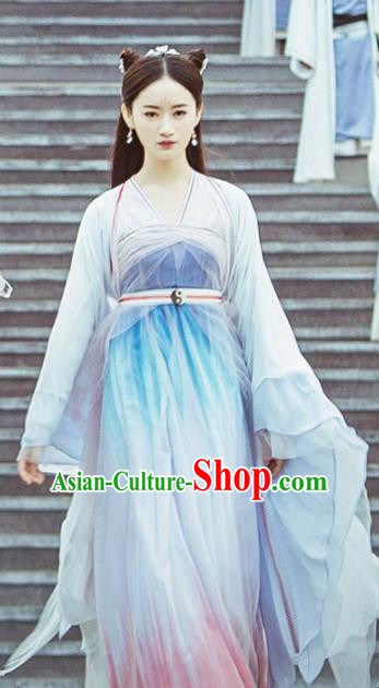 Chinese Traditional Female Swordsman Dress Ancient Ming Dynasty Taoist Nun Costumes for Women