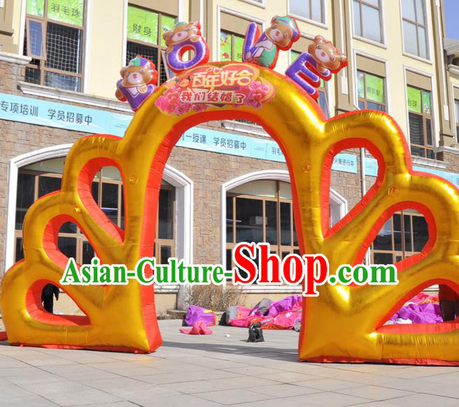 Large Christmas Inflatable Golden Archway Product Models Wedding Inflatable Arches