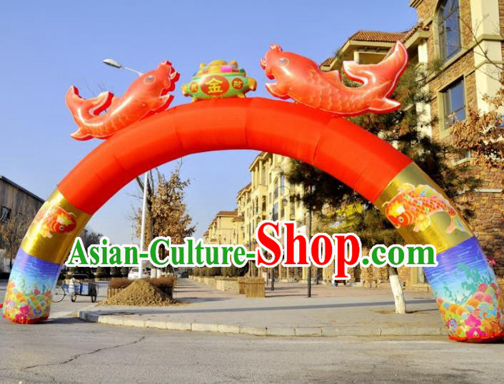 Large Chinese Opening Inflatable Carps Archway Product Models New Year Inflatable Arches