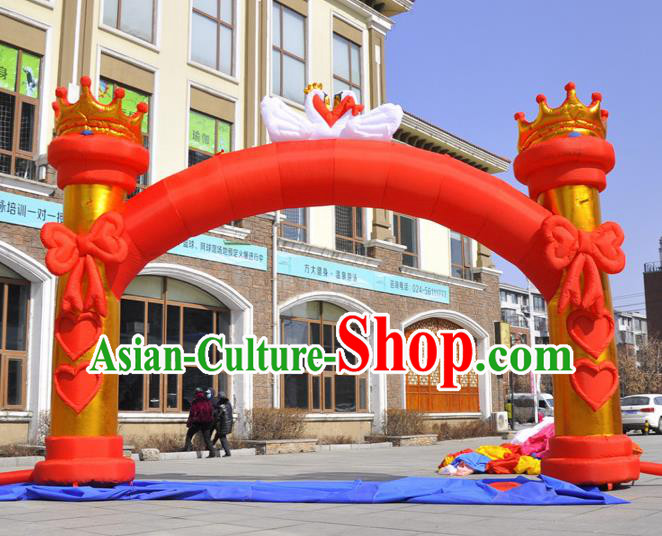 Large Christmas Day New Year Inflatable Red Bowknot Models Inflatable Arches Archway