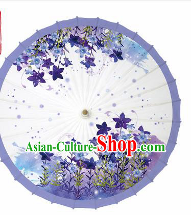 Chinese Traditional Printing Lavender Oil Paper Umbrella Artware Paper Umbrella Classical Dance Umbrella Handmade Umbrellas