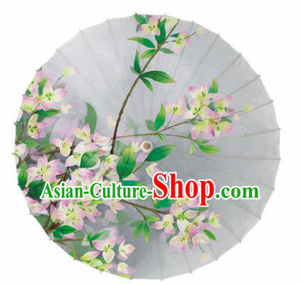Chinese Printing Bougainvillea Oil Paper Umbrella Artware Paper Umbrella Traditional Classical Dance Umbrella Handmade Umbrellas