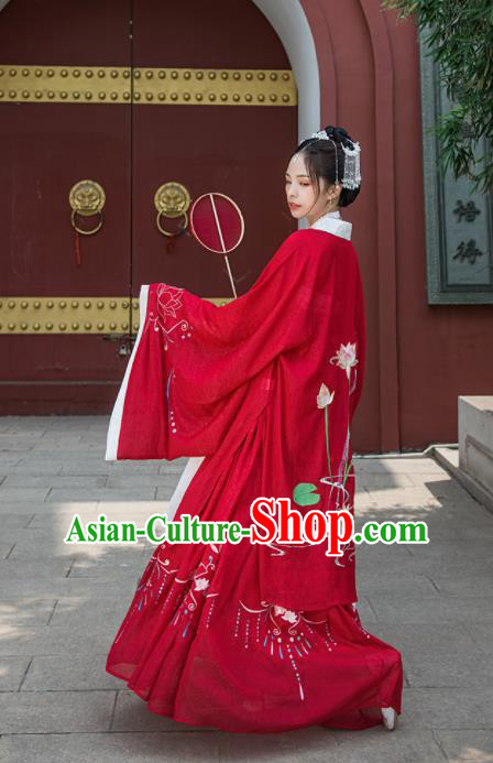 Chinese Drama Ancient Court Princess Red Hanfu Dress Traditional Song Dynasty Palace Lady Costumes for Women