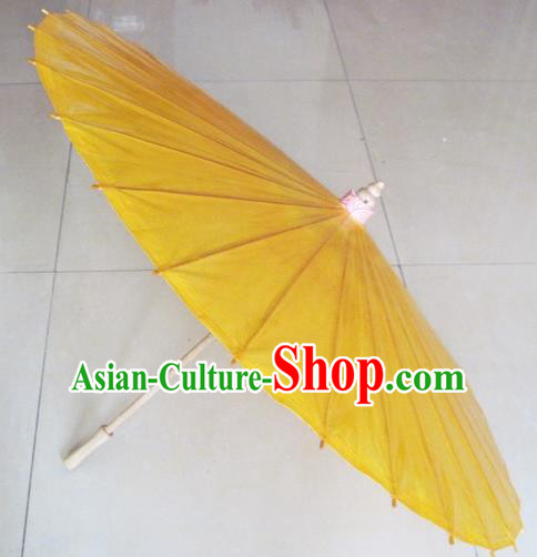 Chinese Artware Paper Umbrella Traditional Yellow Oil Paper Umbrella Classical Dance Umbrella Handmade Umbrellas