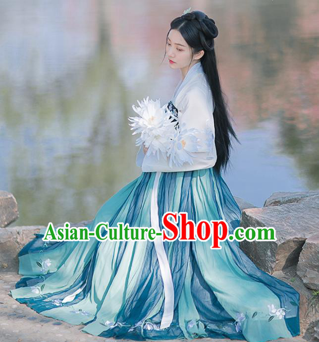 Chinese Ancient Green Hanfu Dress Traditional Tang Dynasty Princess Costumes for Women