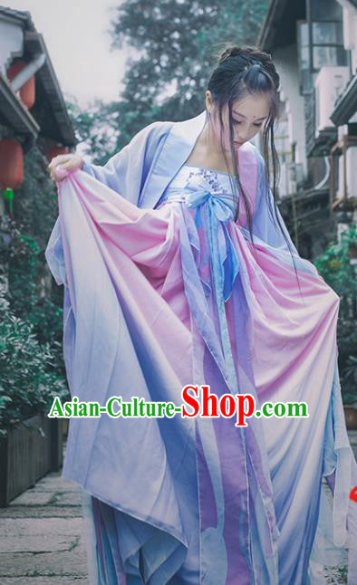 Chinese Traditional Cosplay Fairy Princess Purple Costumes Ancient Female Swordsman Hanfu Dress for Women