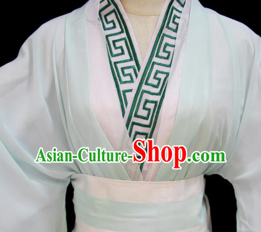 Chinese Traditional Cosplay Taoist Priest Light Green Costumes Ancient Swordsman Clothing for Men