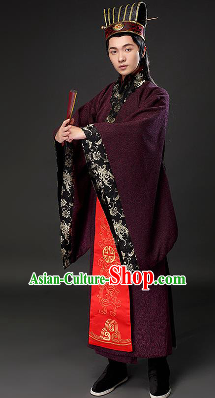 Chinese Ancient Scholar Clothing Traditional Han Dynasty Nobility Costumes for Men