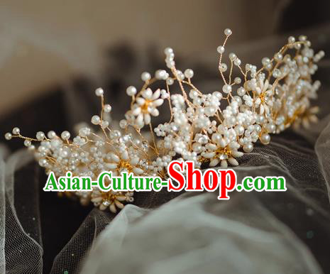 Handmade Wedding Beads Royal Crown Princess Bride Hair Accessories for Women