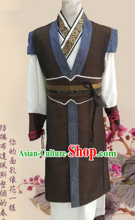 Chinese Ancient Han Dynasty Civilian Clothing Traditional Ancient Swordsman Costumes for Men