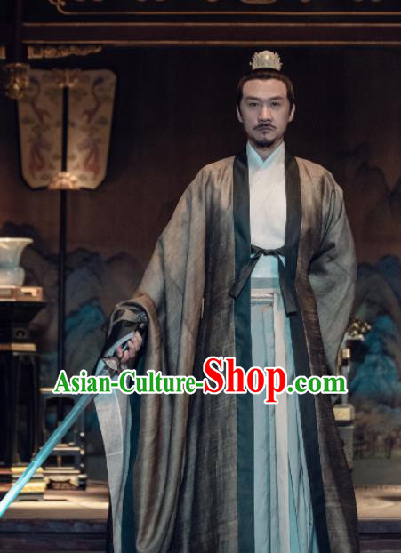 Traditional Chinese Song Dynasty Emperor Xiao Ruijian Clothing Ancient Drama Royal Nirvana Costume for Men
