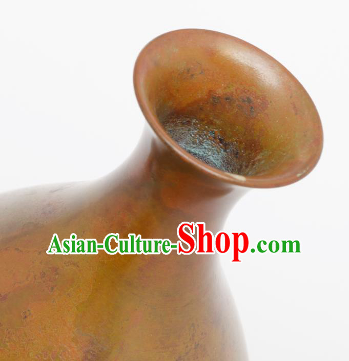 Chinese Handmade Copper Plum Vase Traditional Bronze Craft Decoration