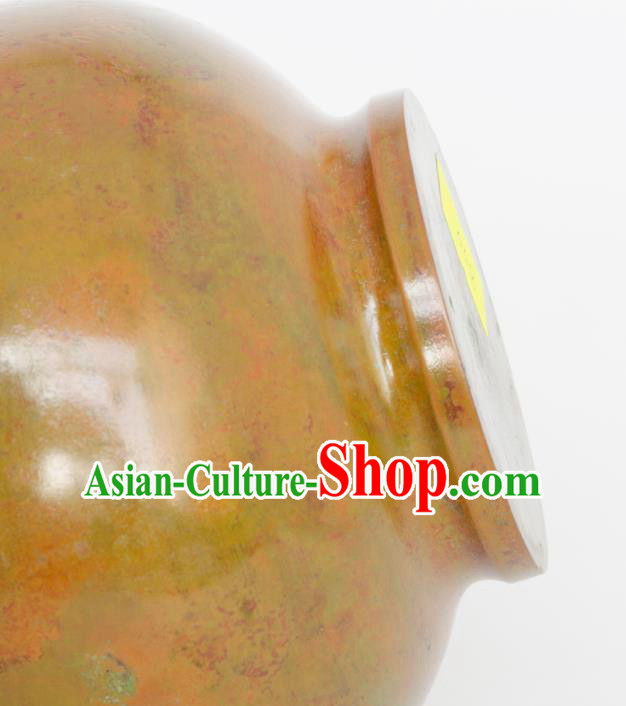 Chinese Handmade Copper Plum Vase Traditional Bronze Craft Decoration