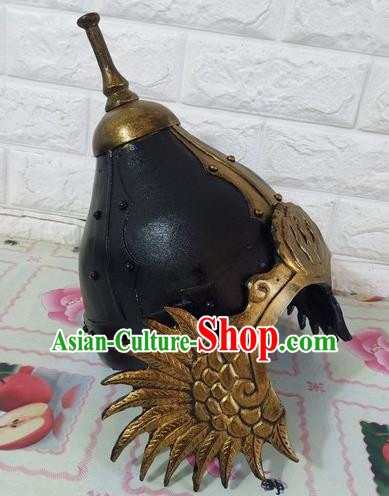 Chinese Handmade Traditional Tang Dynasty Helmet Ancient General Hat for Men