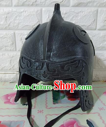 Chinese Handmade Traditional Han Dynasty Helmet Ancient General Hat for Men