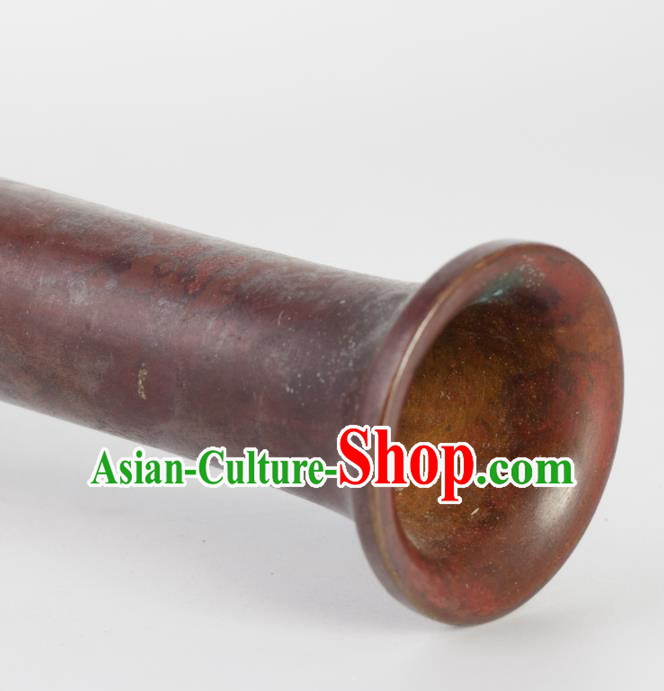 Chinese Handmade Bronze Vase Traditional Red Copper Flask Craft Decoration