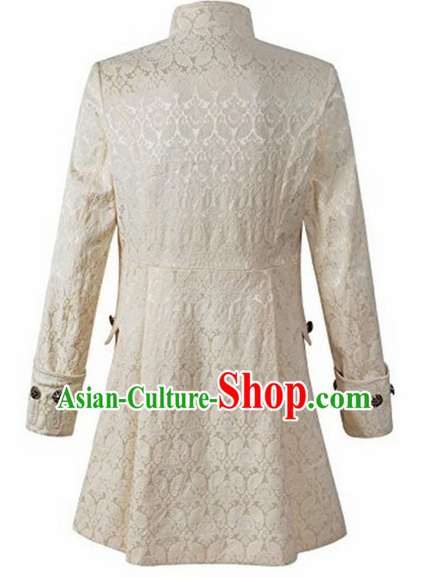 European Medieval Traditional Patrician Costume Europe Prince White Coat for Men